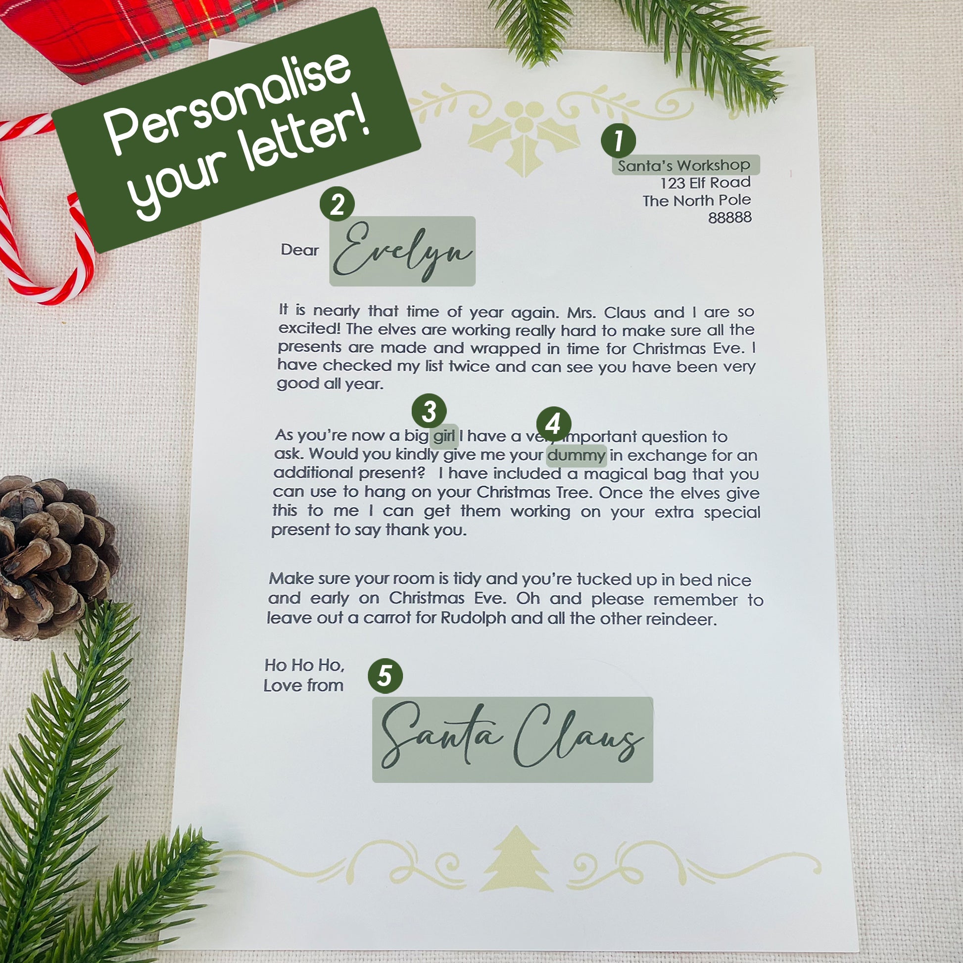 Personalised Santa Dummy Letter (With Envelope & Wax Seal)