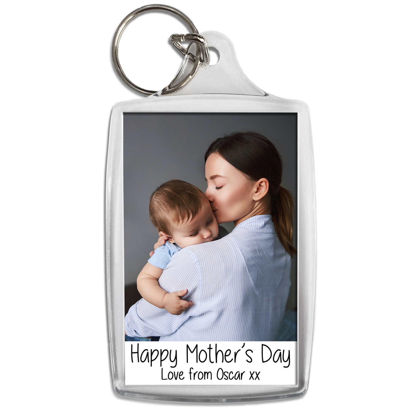 Personalised Happy Mother's Day Keyring - Photo Key ring - Any photo - Jumbo X Large 70mm x 45mm Keychain