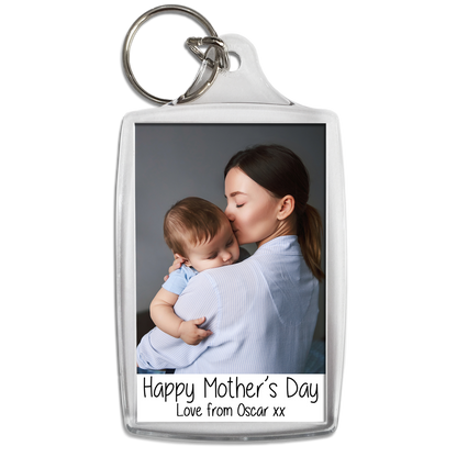 Personalised Happy Mother's Day Keyring - Photo Key ring - Any photo - Jumbo X Large 70mm x 45mm Keychain