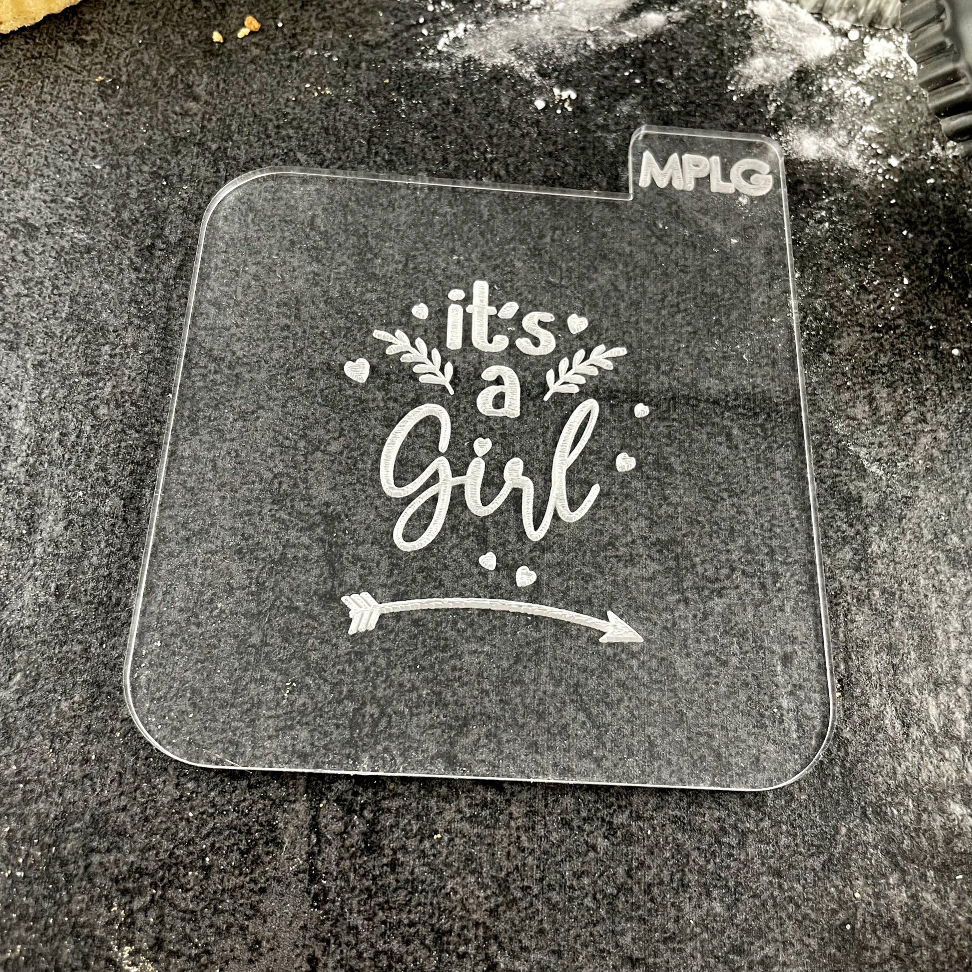 It's A Girl Icing Stamp Embosser for Biscuits, Cookies, Cupcakes