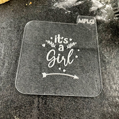 It's A Girl Icing Stamp Embosser for Biscuits, Cookies, Cupcakes
