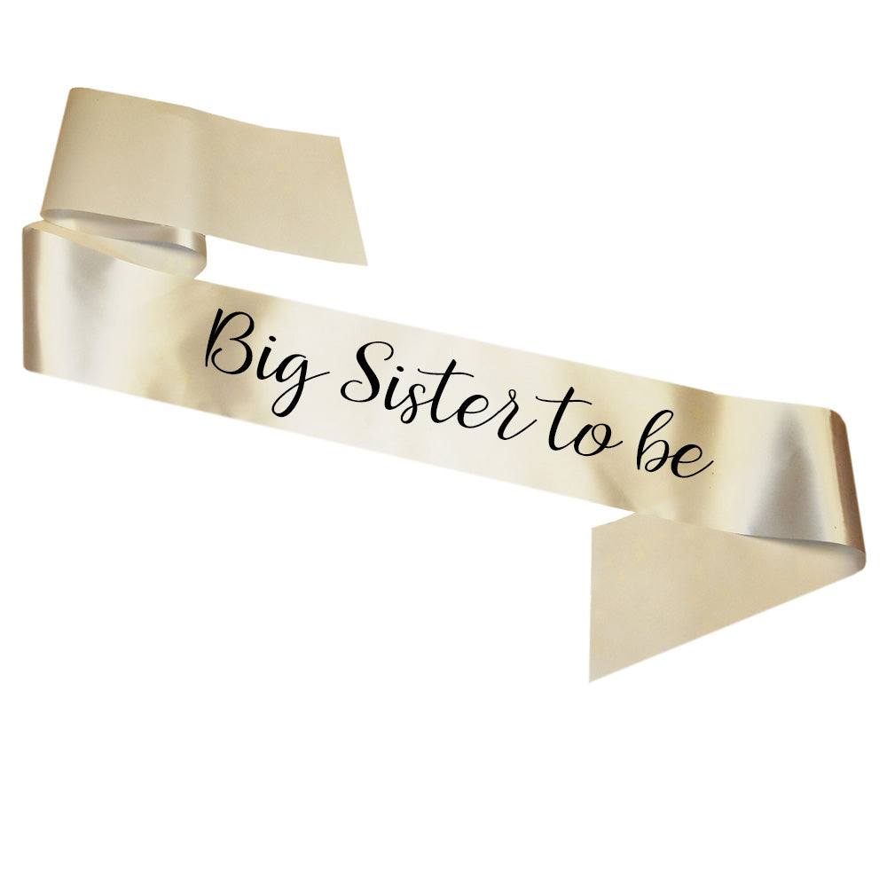 Big Sister To Be Sash Baby Shower Gender Reveal Sash - Choose your colour!