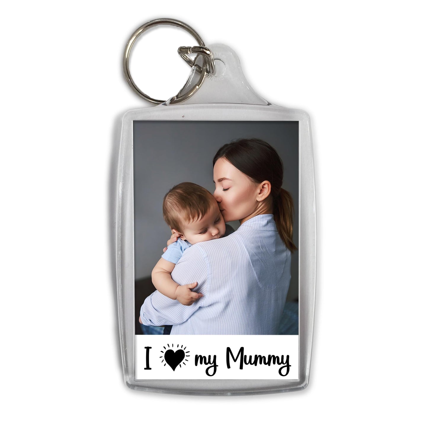 I love my Mummy Keyring - Mother's Day Photo Key ring - Any photo - Jumbo X Large 70mm x 45mm Keychain