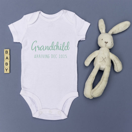 Grandchild Arriving Baby Grow Vest - Grandparents Pregnancy Announcement