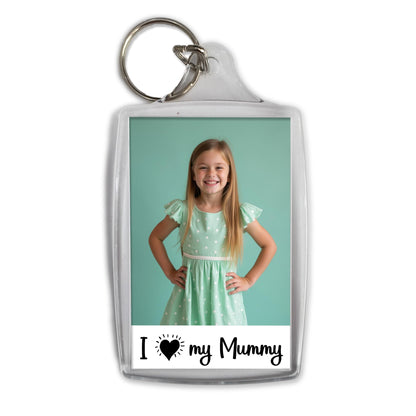 I love my Mummy Keyring - Mother's Day Photo Key ring - Any photo - Jumbo X Large 70mm x 45mm Keychain