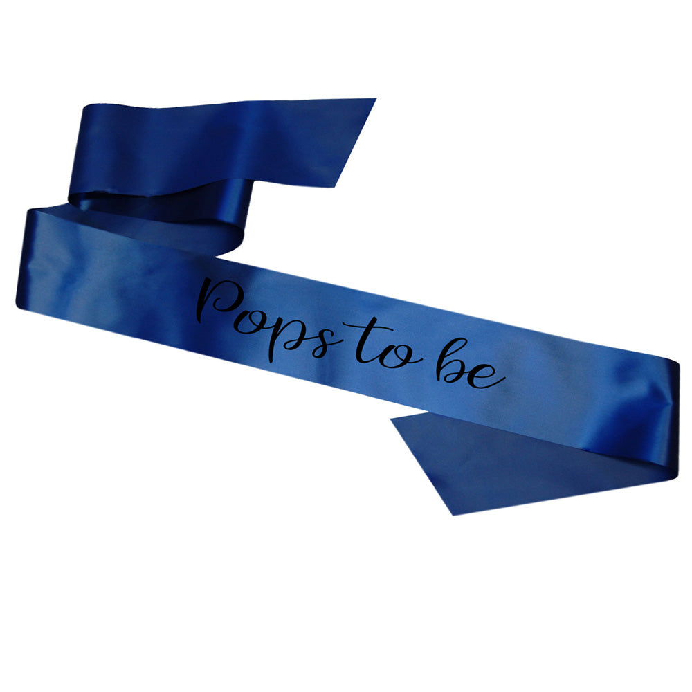 Pops To Be Sash Baby Shower Gender Reveal Sash - Choose your colour!