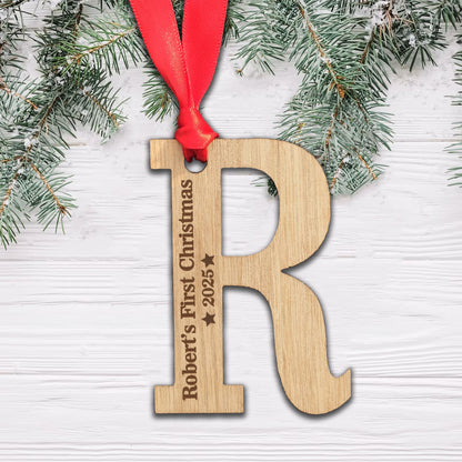 Personalised Name's First Christmas  - Perfect Engraved Xmas Gift for the 1st Christmas, add any name and year!