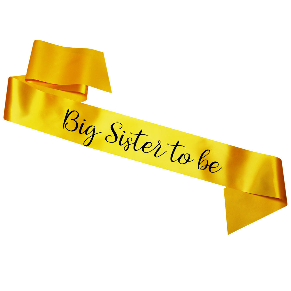 Big Sister To Be Sash Baby Shower Gender Reveal Sash - Choose your colour!