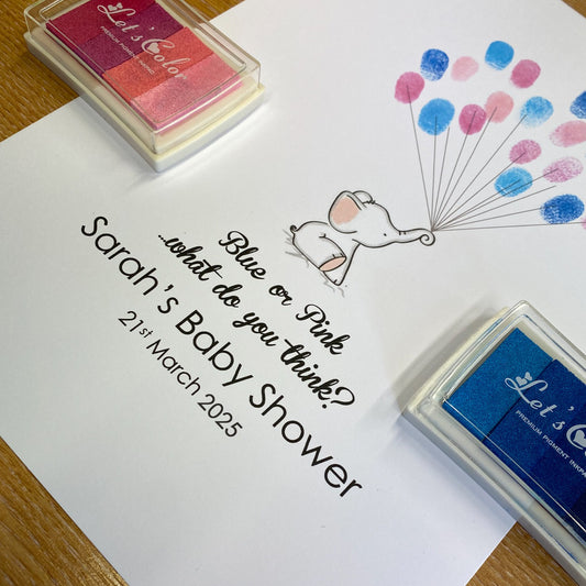 Personalised Blue or Pink What Do You Think? Gender Guess Print for your Baby Shower or Gender Reveal! 