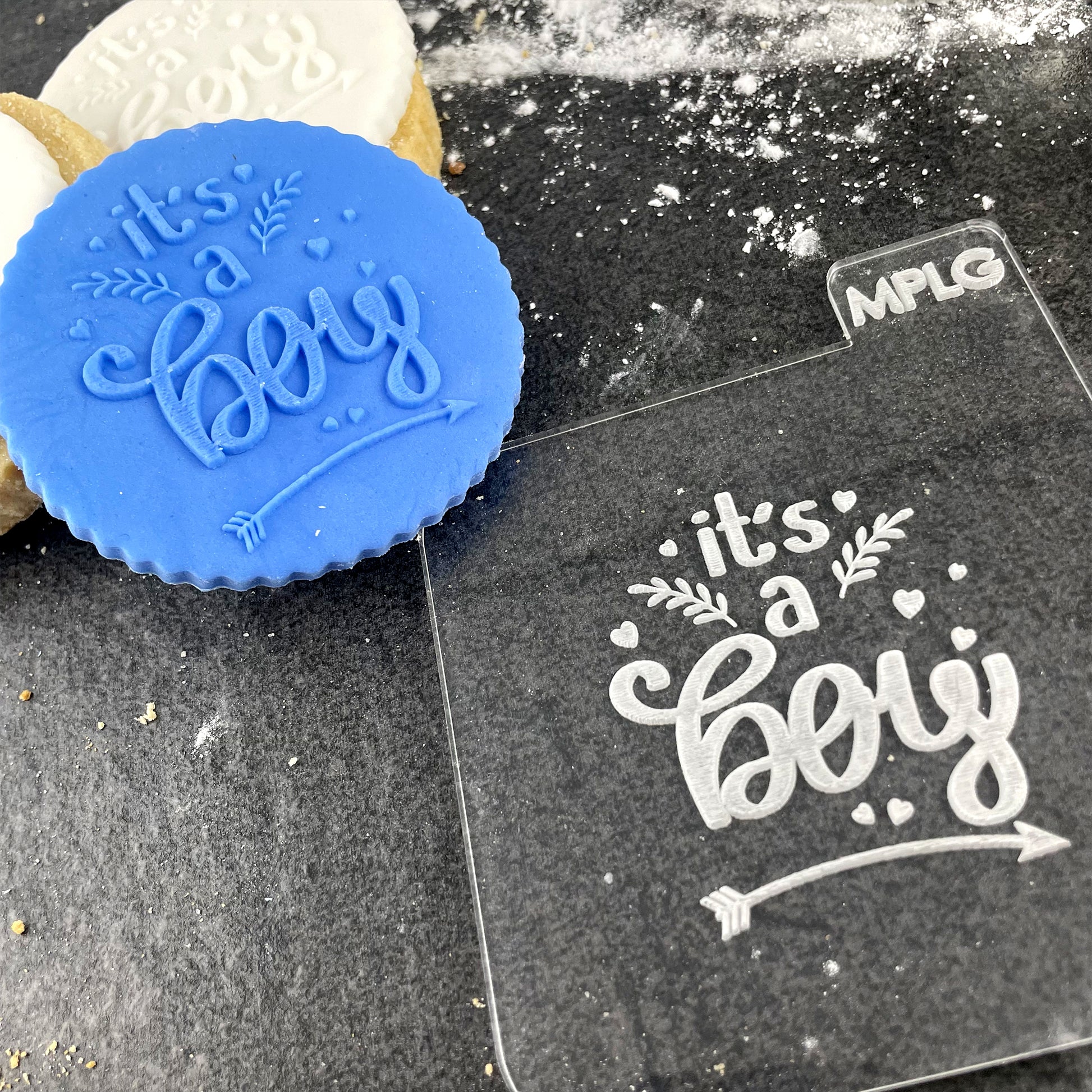 It's A Boy Icing Stamp Embosser for Biscuits, Cookies, Cupcakes