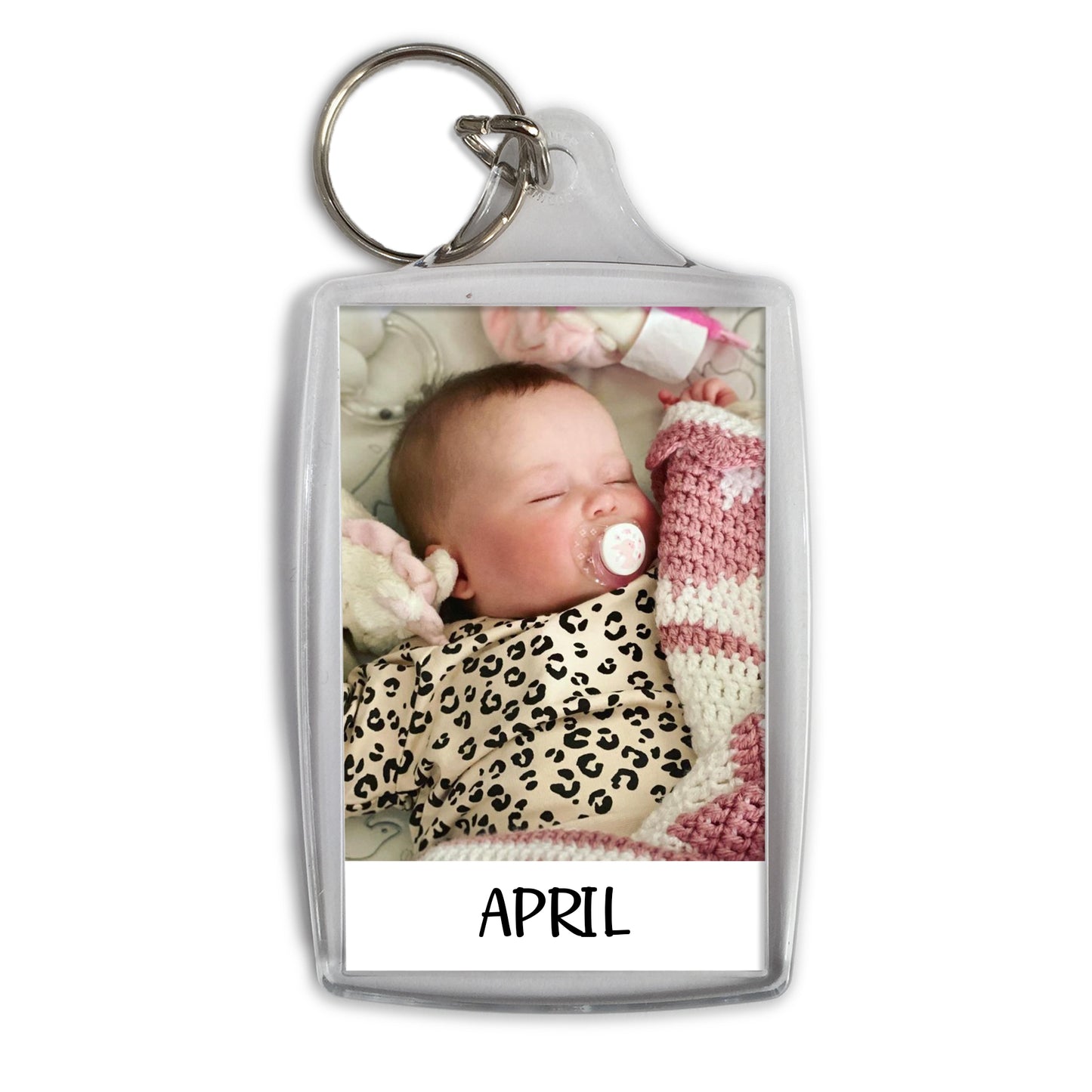 Personalised Baby Photo Keyring/Magnet - Add your Baby Name - Any photo - New Baby
