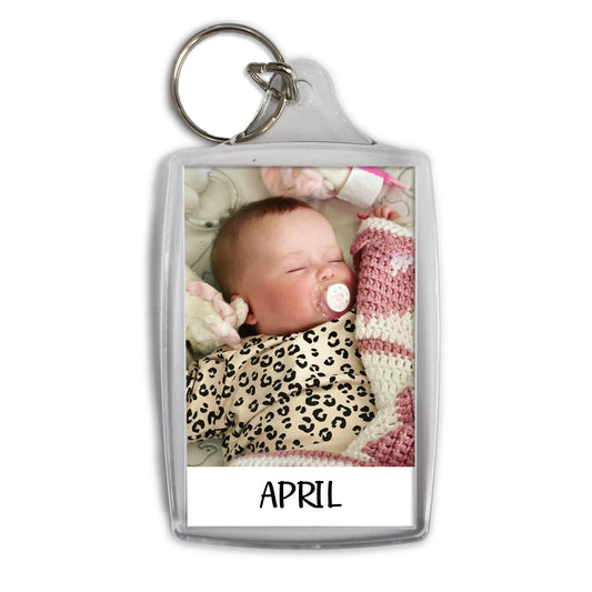 Personalised Baby Photo Keyring/Magnet - Add your Baby Name - Any photo - New Baby