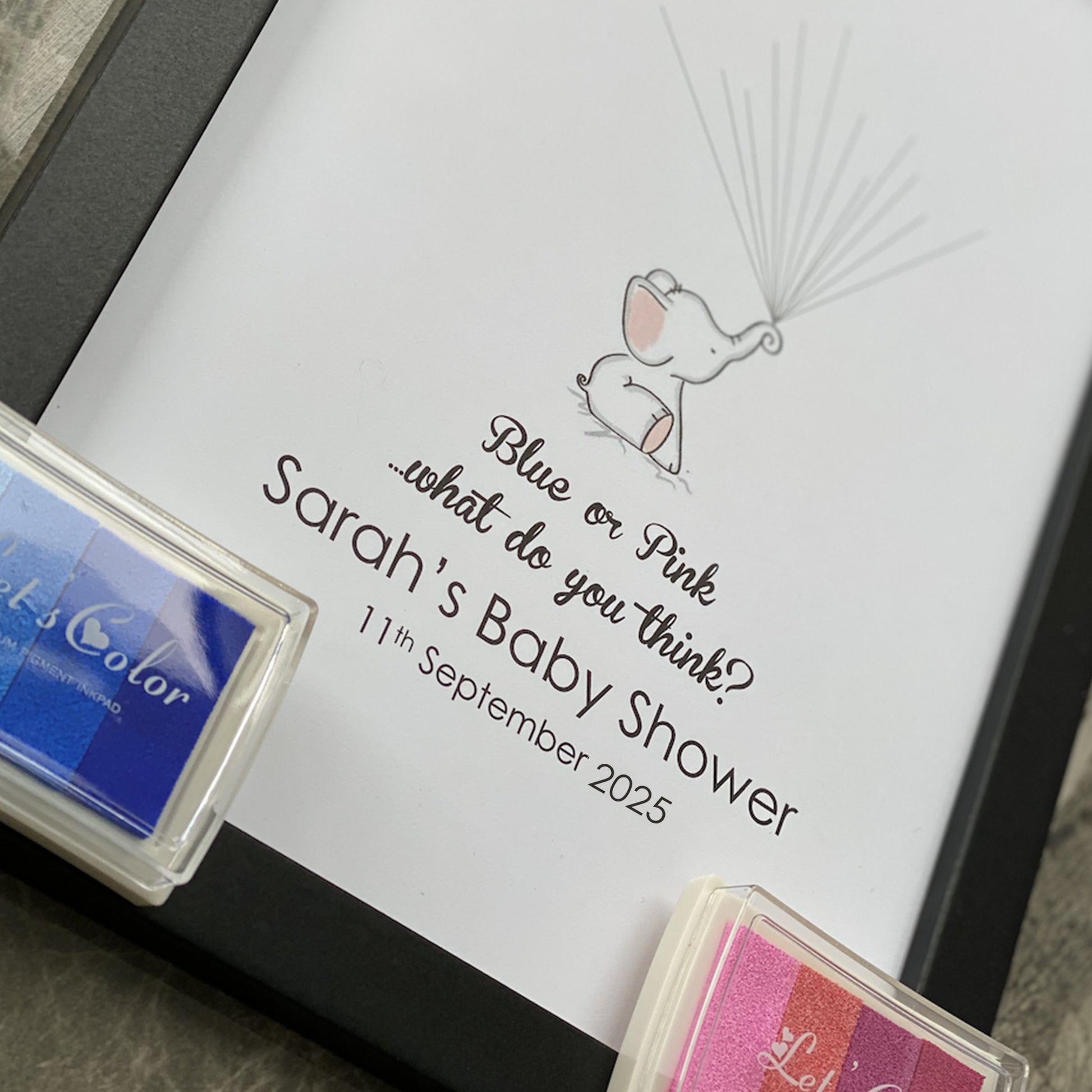 Personalised Blue or Pink What Do You Think? Gender Guess Print for your Baby Shower or Gender Reveal! 
