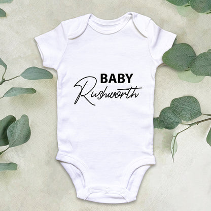 Personalised Surname Baby Grow Baby Vest Pregnancy Announcement