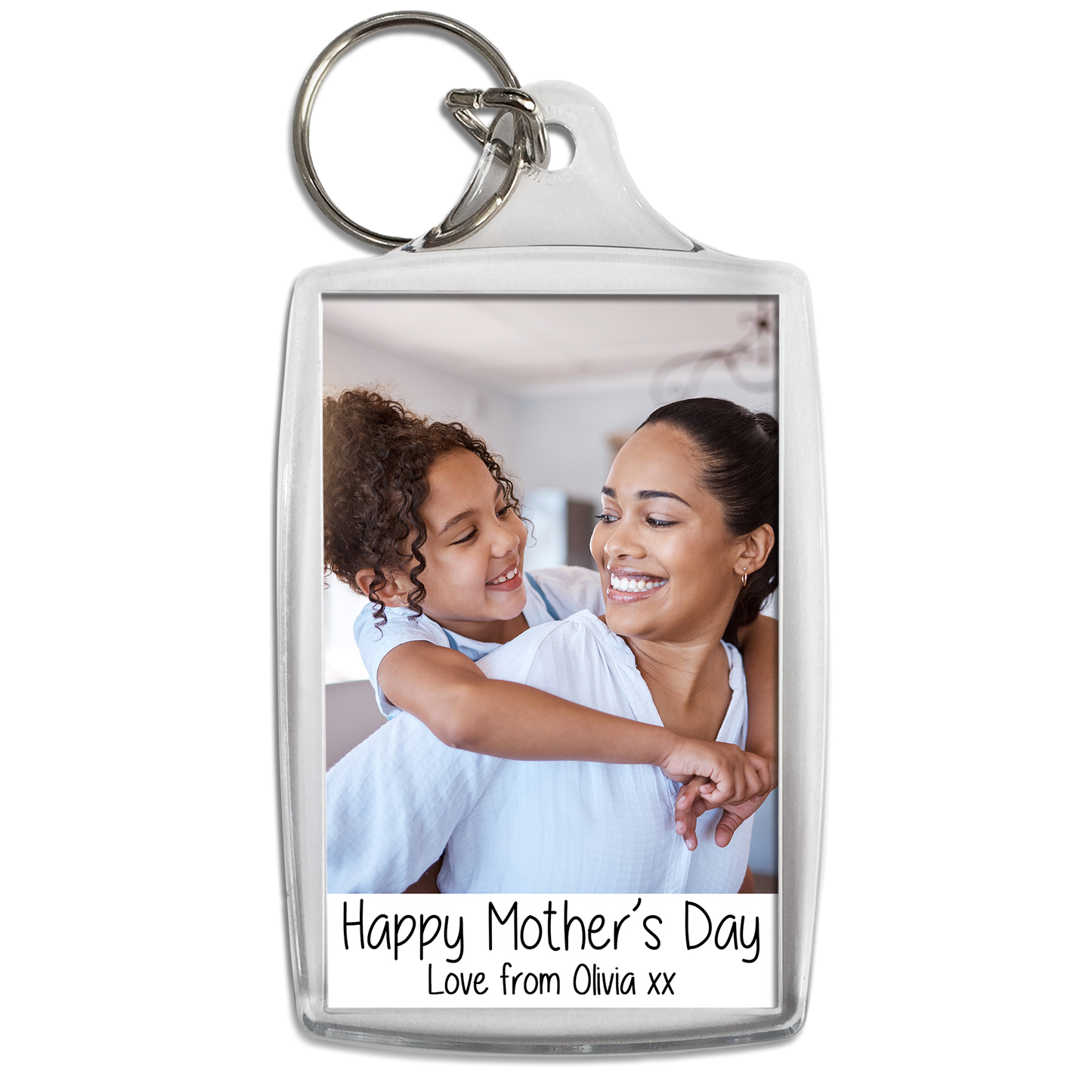 Personalised Happy Mother's Day Keyring - Photo Key ring - Any photo - Jumbo X Large 70mm x 45mm Keychain