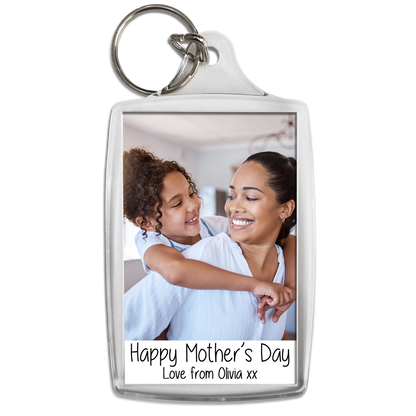 Personalised Happy Mother's Day Keyring - Photo Key ring - Any photo - Jumbo X Large 70mm x 45mm Keychain