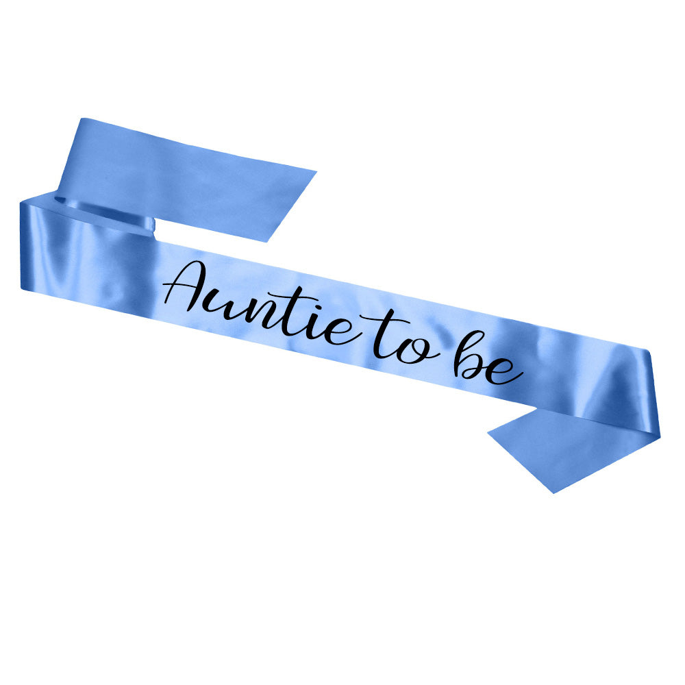 Auntie To Be Sash Baby Shower Gender Reveal Sash - Choose your colour!