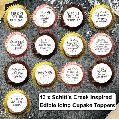 Baby Shower 'This isn't even her first baby!' Sprinkle Cupcake Biscuit Toppers x 13 - Baby Shower Cake - Funny Baby Shower - Mummy Again