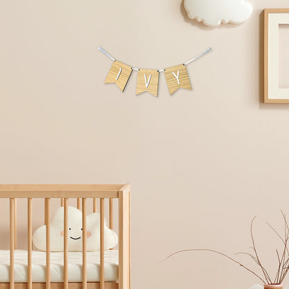 Personalised Oak Wood Name Bunting - Nursery or Child's Room Decor - Add any Name