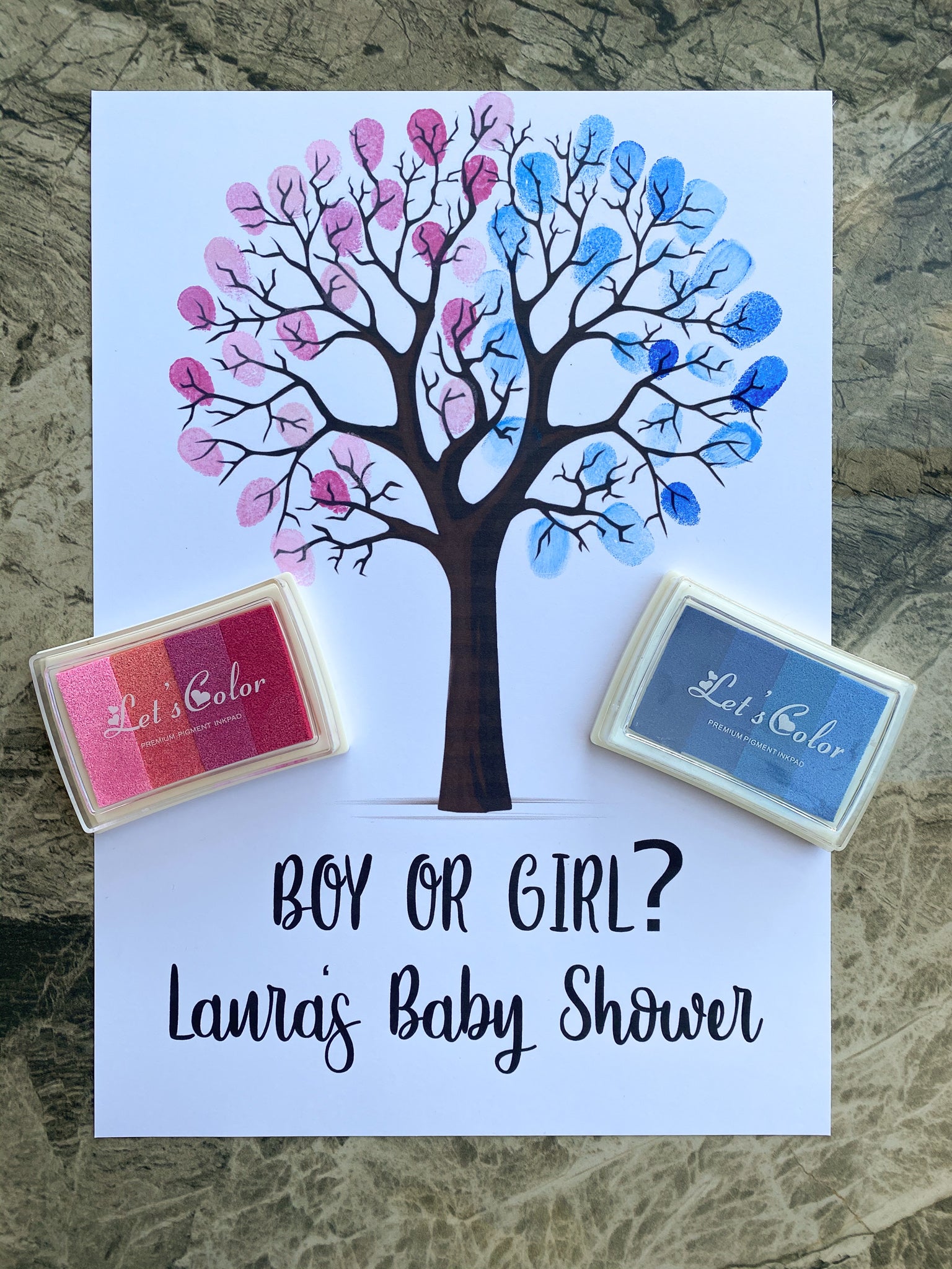 Personalised Boy or Girl Fingerprint Tree