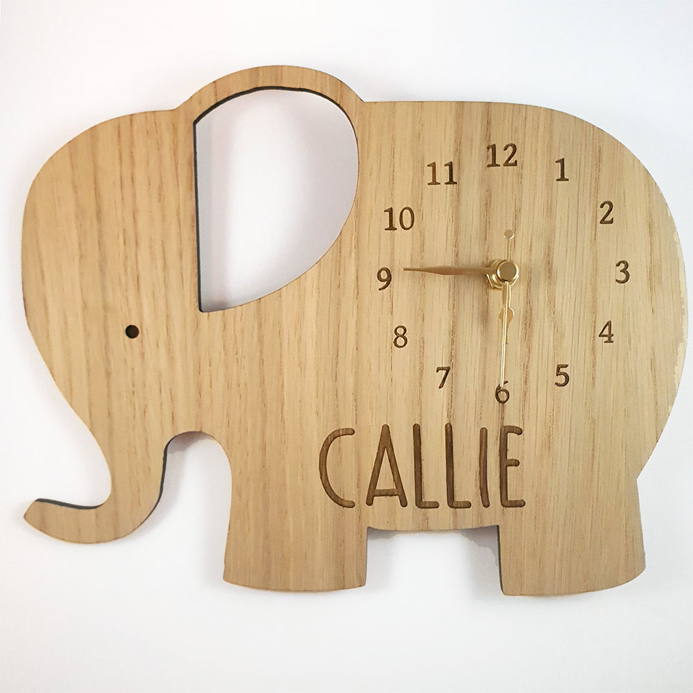 Personalised Elephant Nursery Wall Clock