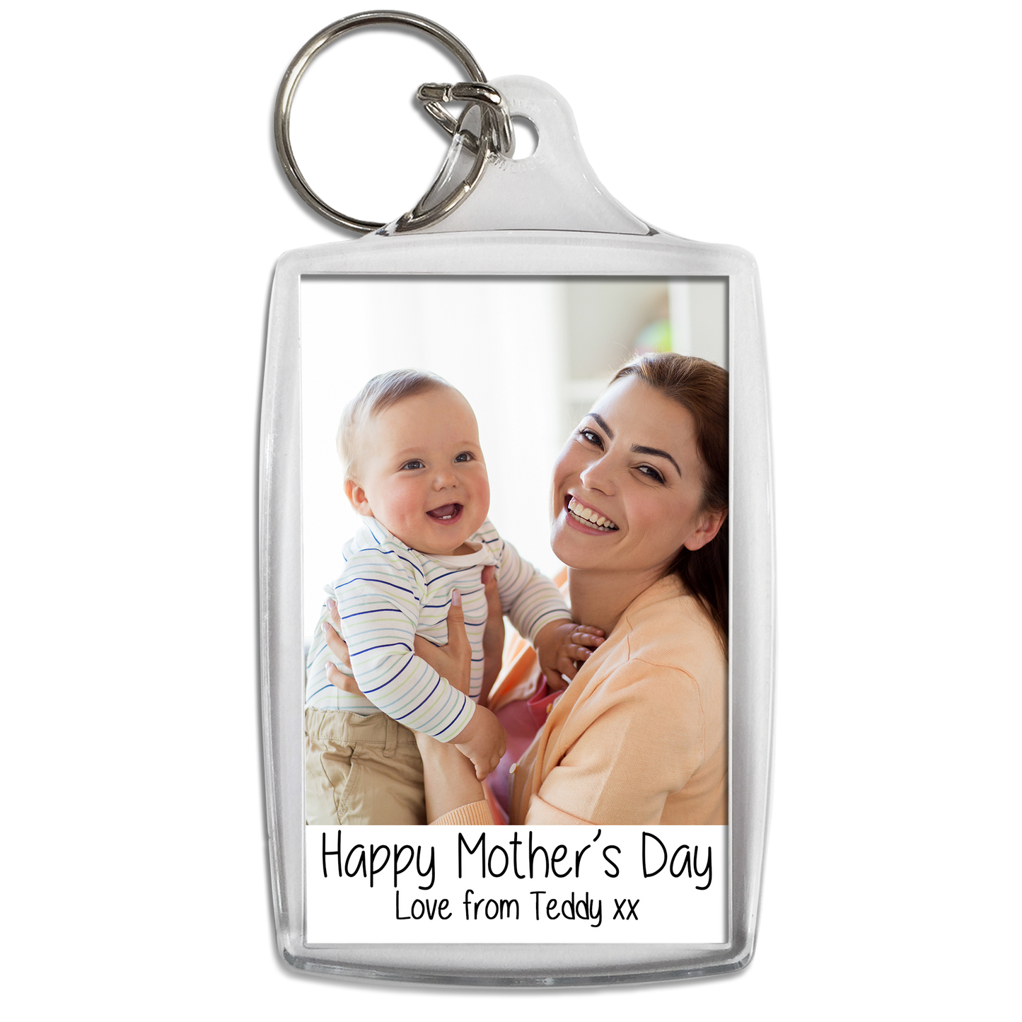 Personalised Happy Mother's Day Keyring - Photo Key ring - Any photo - Jumbo X Large 70mm x 45mm Keychain