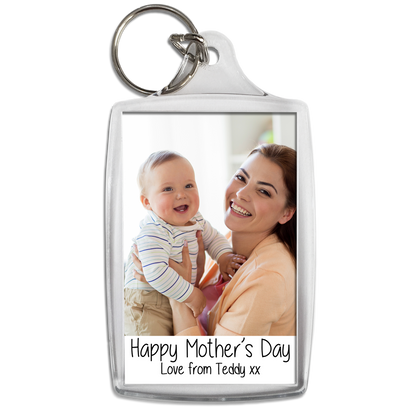 Personalised Happy Mother's Day Keyring - Photo Key ring - Any photo - Jumbo X Large 70mm x 45mm Keychain
