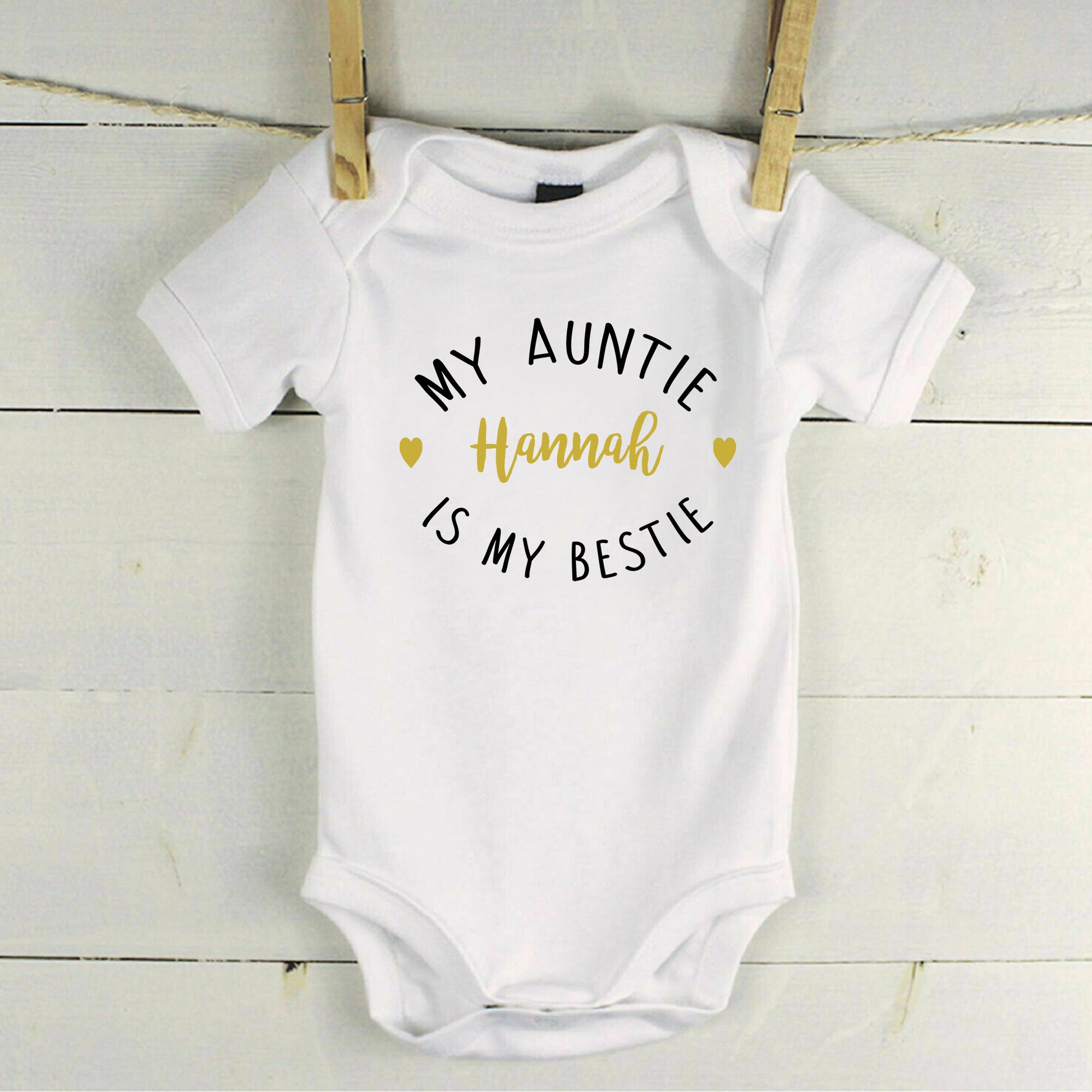 My Auntie is My Bestie Baby Grow Vest - Add any Name