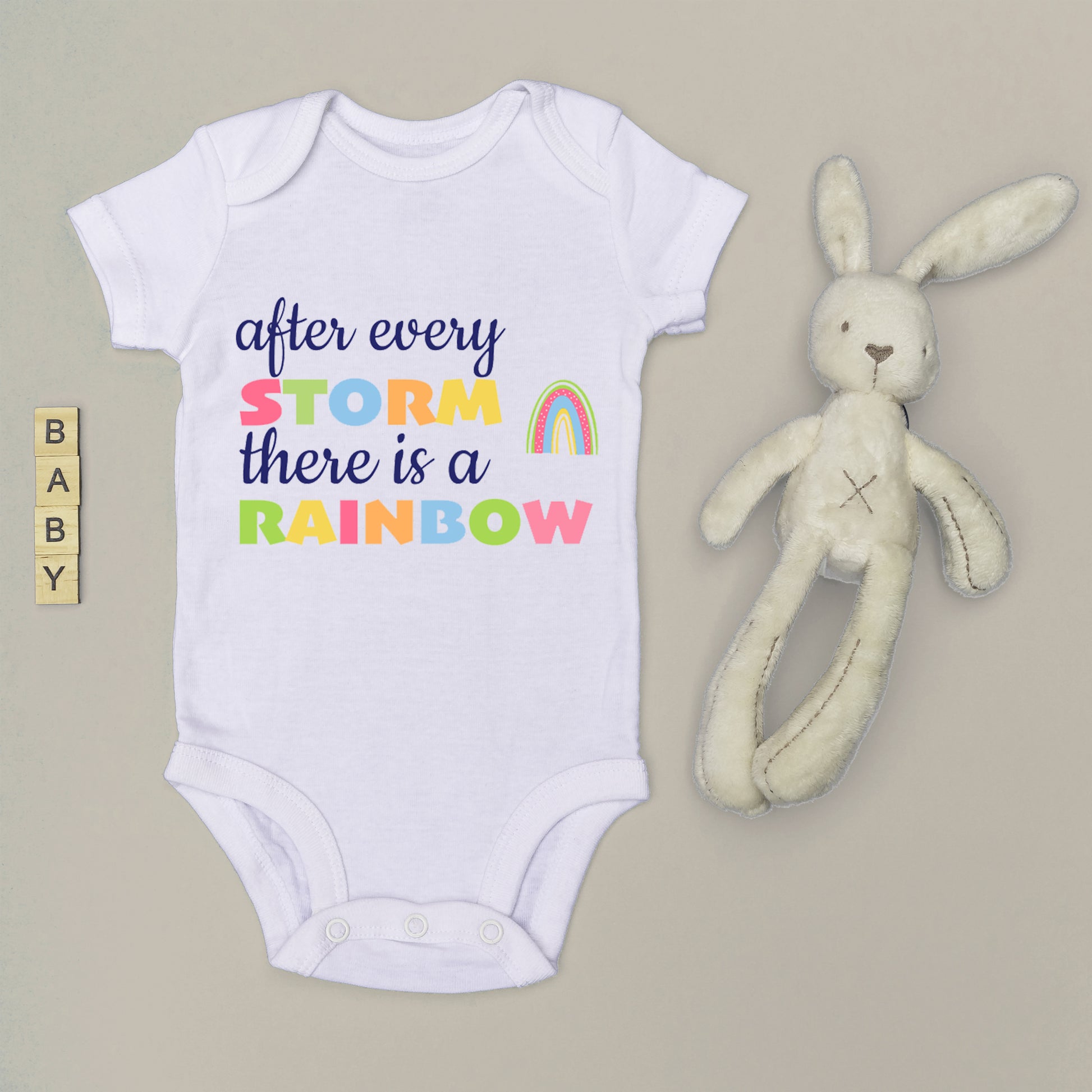 After Every Storm There is a Rainbow Baby Grow Vest