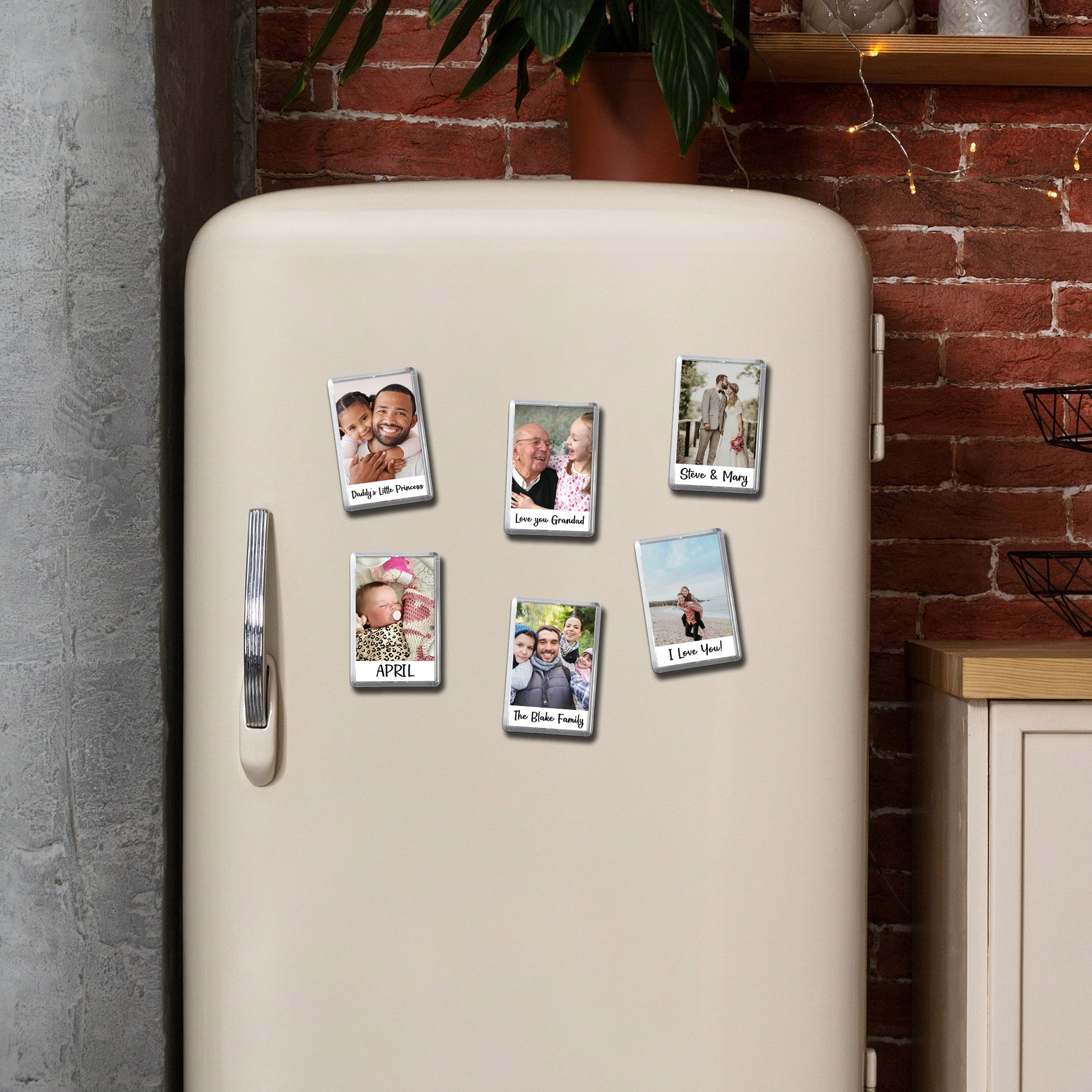 Personalised Baby Photo Magnet - Add your names - Any photo - Jumbo X Large 70mm x 45mm keyring - New Baby