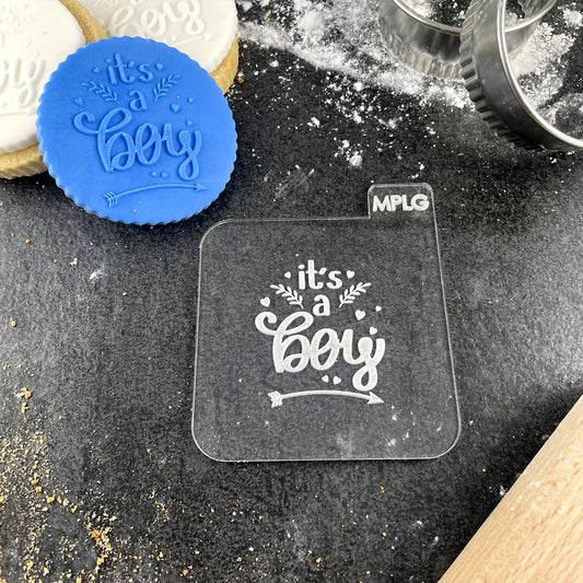 It's A Boy Icing Stamp Embosser for Biscuits, Cookies, Cupcakes