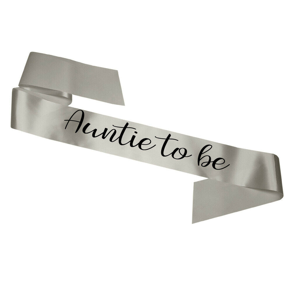 Auntie To Be Sash Baby Shower Gender Reveal Sash - Choose your colour!