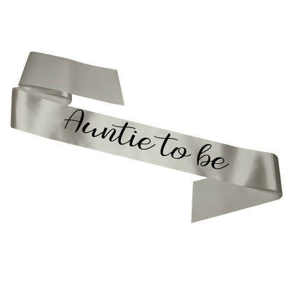 Auntie To Be Sash Baby Shower Gender Reveal Sash - Choose your colour!
