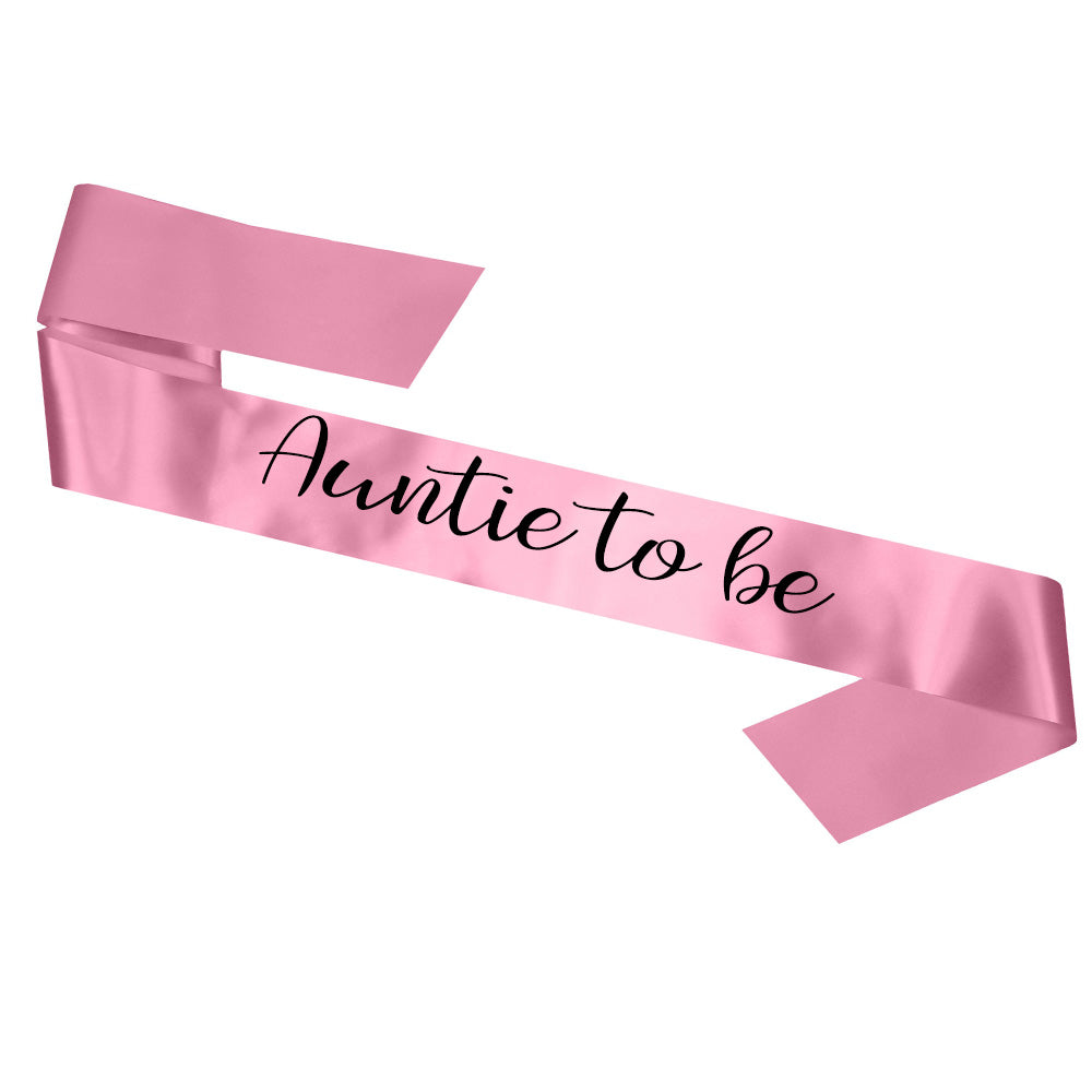 Auntie To Be Sash Baby Shower Gender Reveal Sash - Choose your colour!