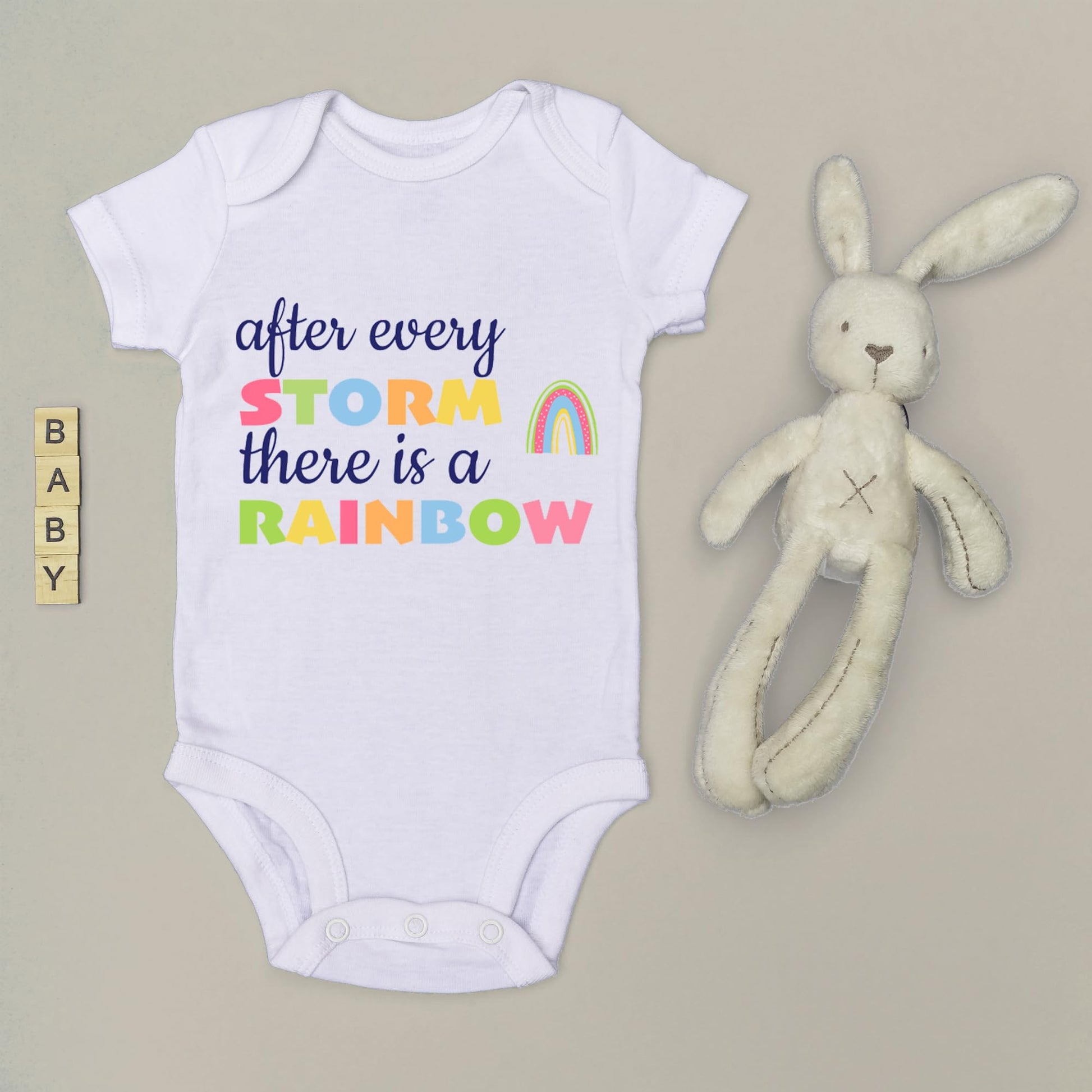 After Every Storm There is a Rainbow Baby Grow Vest