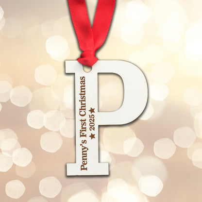 Personalised Name's First Christmas  - Perfect Engraved Xmas Gift for the 1st Christmas, add any name and year!