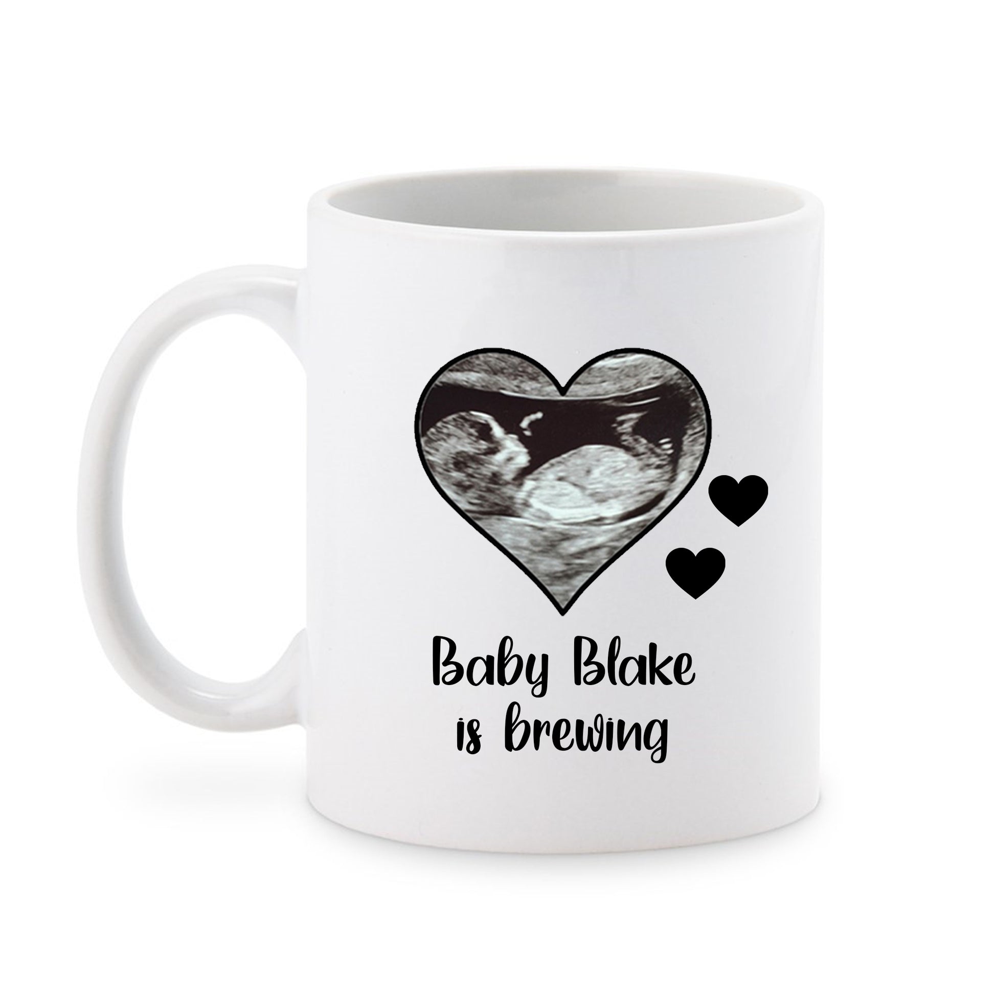 Baby is Brewing Mug - Add Surname and Scan Photo