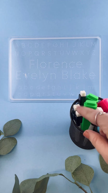 Personalised Alphabet Name Writing Board + Whiteboard Pen - Add your Childs Name to Their Educational Gift!