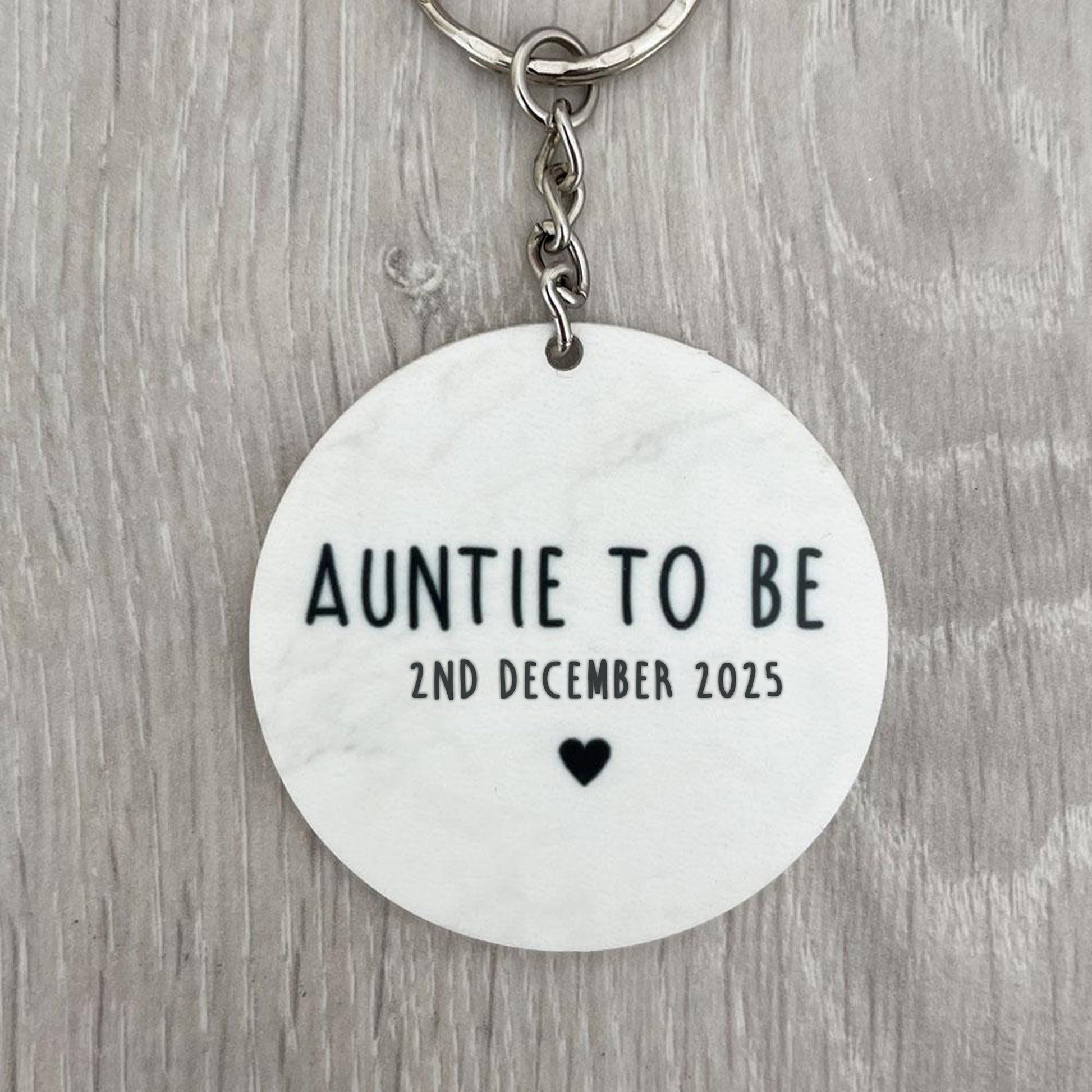 Personalised Auntie to Be Keyring - Add any Role & Date