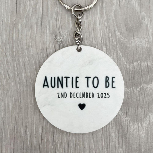 Personalised Auntie to Be Keyring - Add any Role & Date