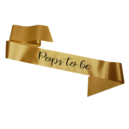 Pops To Be Sash Baby Shower Gender Reveal Sash - Choose your colour!