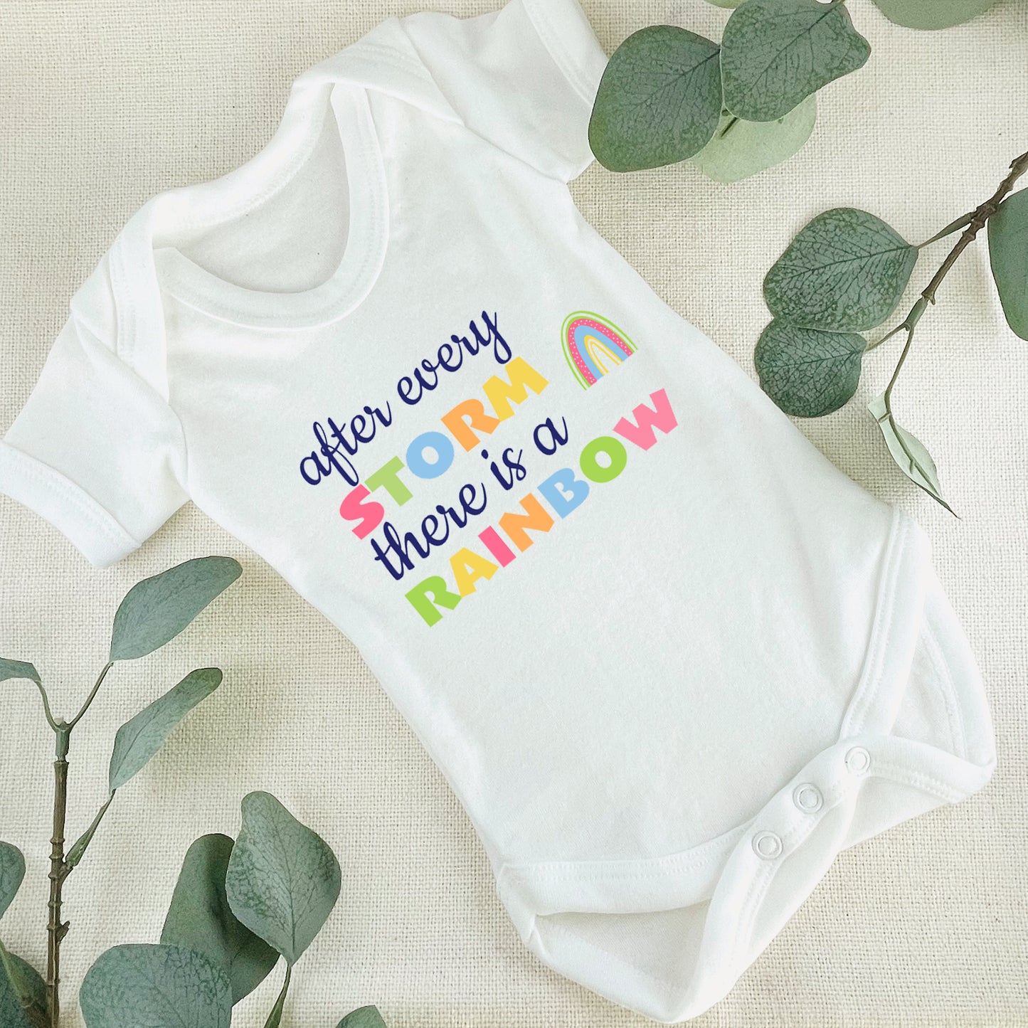 After Every Storm There is a Rainbow Baby Grow Vest
