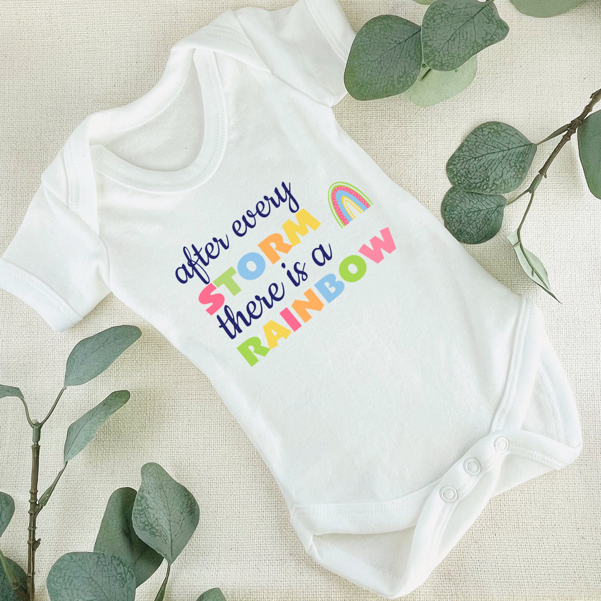 After Every Storm There is a Rainbow Baby Grow Vest