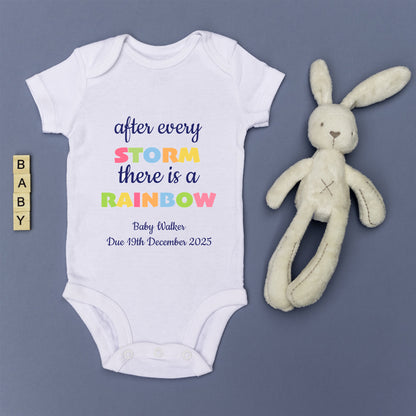 Personalised After Every Storm There is a Rainbow Baby Grow Vest