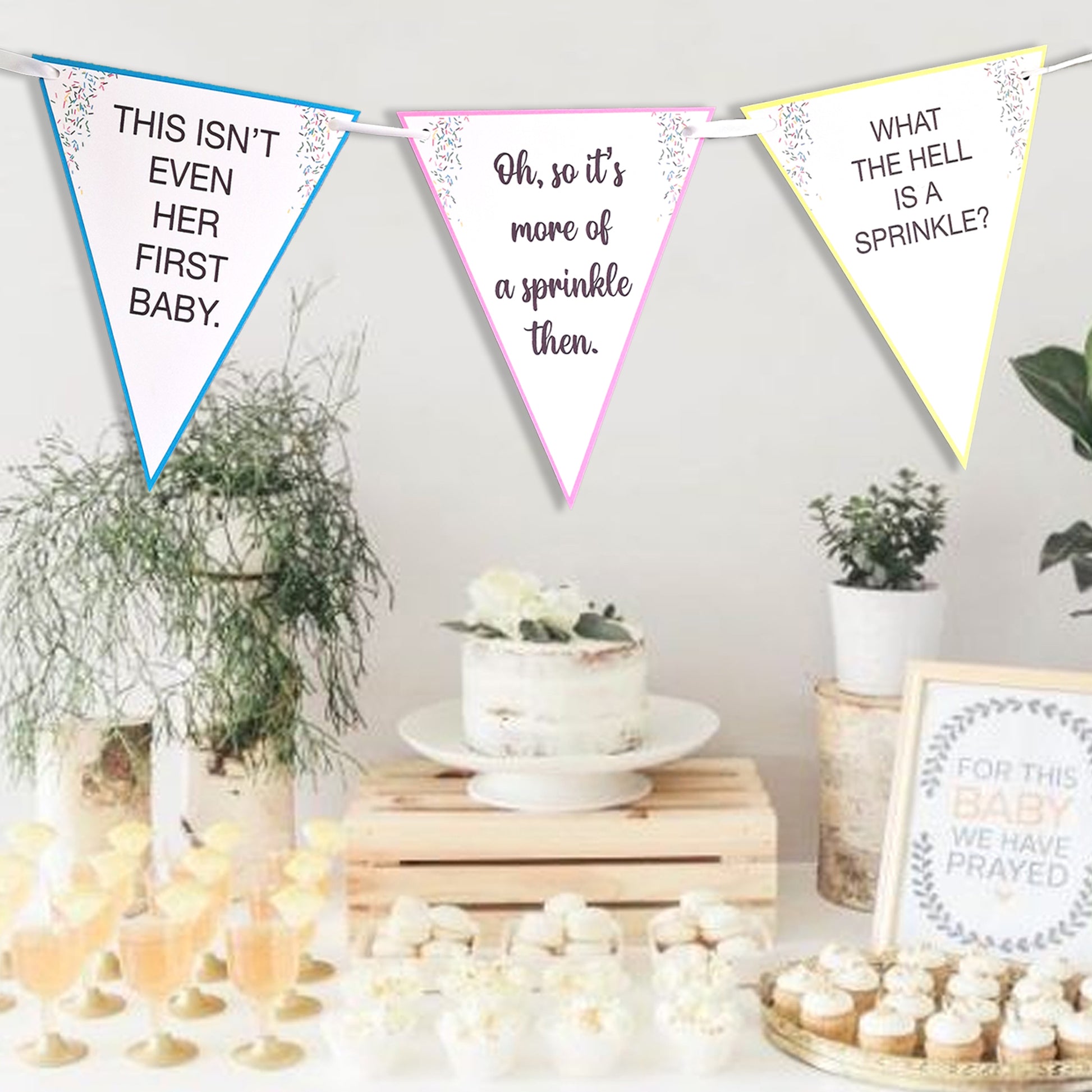 Baby Shower 'This isn't even her first baby!' Sprinkle Bunting - Baby Shower Bunting - Funny Baby Shower - Mummy Again