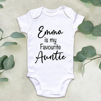Personalised Emma is my Favourite Auntie Baby Grow Vest - Add any Name