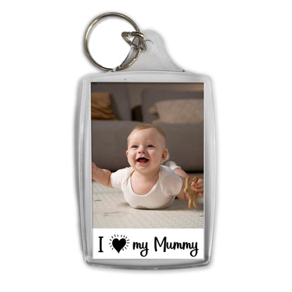 I love my Mummy Keyring - Mother's Day Photo Key ring - Any photo - Jumbo X Large 70mm x 45mm Keychain