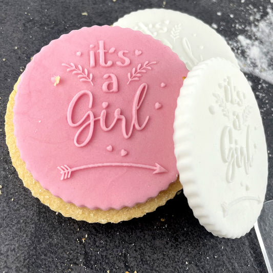 It's A Girl Icing Stamp Embosser for Biscuits, Cookies, Cupcakes