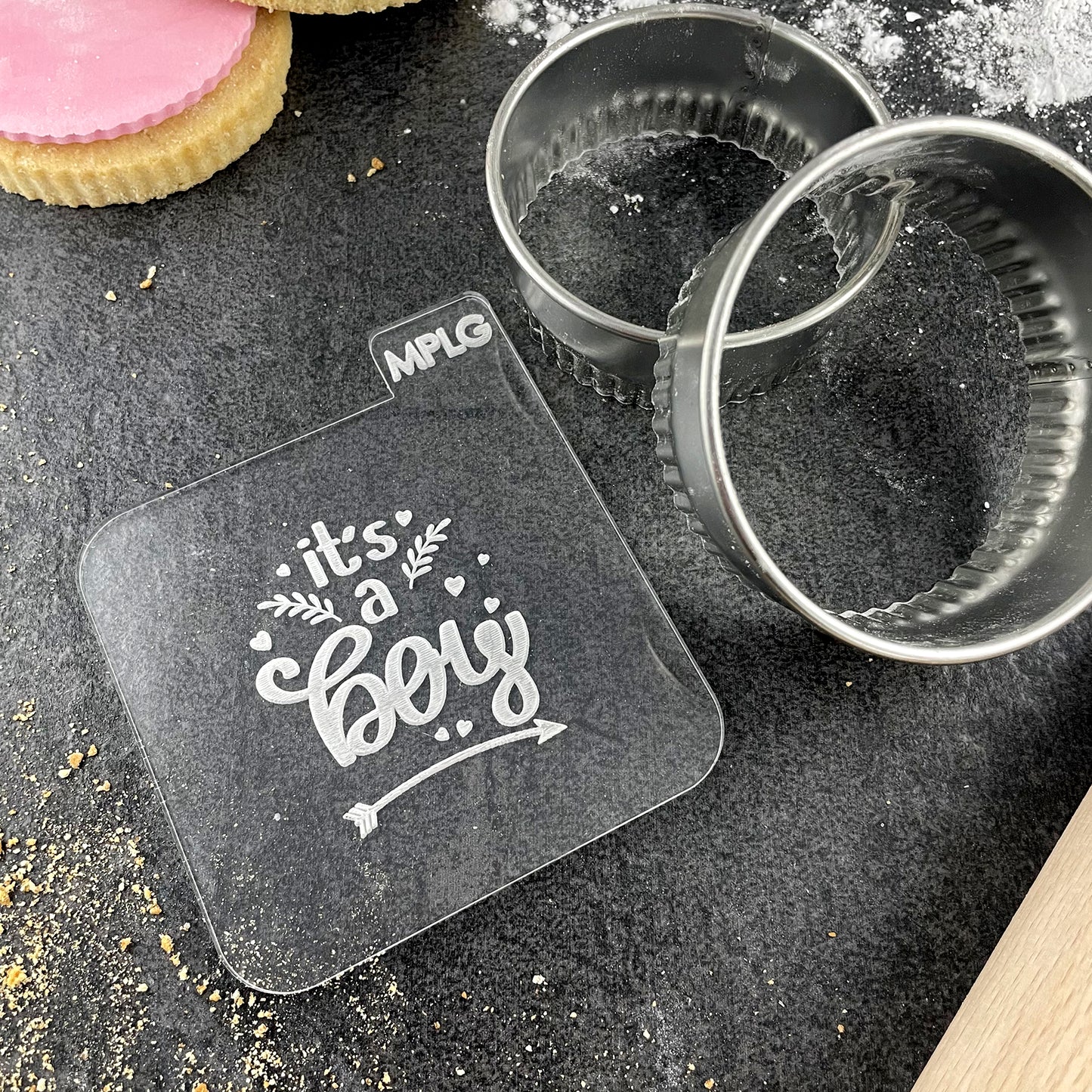 It's A Boy Icing Stamp Embosser for Biscuits, Cookies, Cupcakes