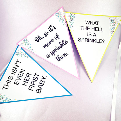 Baby Shower 'This isn't even her first baby!' Sprinkle Bunting - Baby Shower Bunting - Funny Baby Shower - Mummy Again